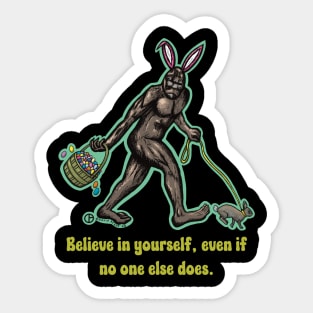 Sasquatch and Easter Bunny Sticker